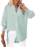 Green Striped Shirt Women Loose Fitting Tops Collar Wrinkle Free Button Down Shirts Striped Smocked Cuffed Sleeve Shirt V Neck Blouses Juniors Y2KTrendy Dressy Work Tops Business Casual