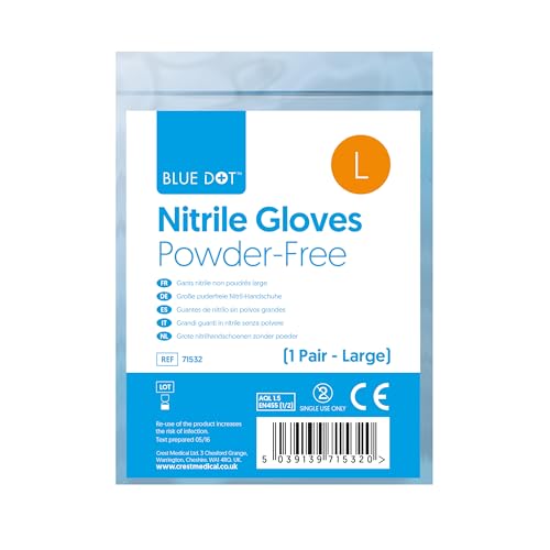 Gants nitrile sans latex non stériles Blue Dots L examen médical et soin