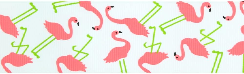 1.5" Flamingo Grosgrain Ribbon Print 100 Yards