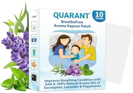 QUARANT Breathefree 100% Natural Vapour Patch for Kids & Adults, Pack of 10