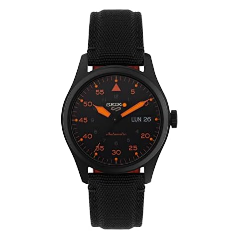 Seiko 5 Sports Flieger Automatic Black and Orange SRPH33K1 Cover