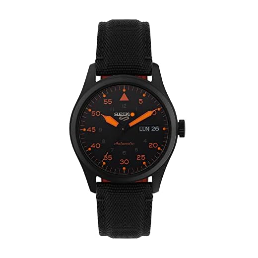 Seiko Montre 5 Sports flieger Automatique Noir et Orange SRPH33K1