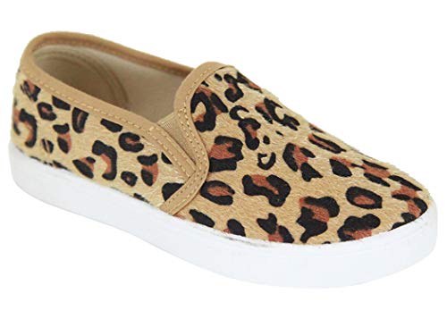 Blue Lemon Girls Leopard Print Fashion Sneaker Slip On Shoes