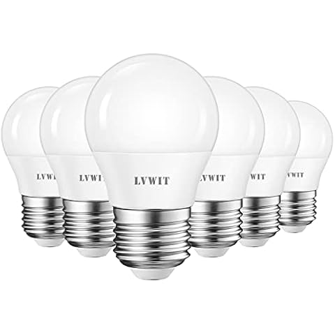 LVWIT E27 Edison Screw Golf Ball Bulb, 6.5W G45 E27 LED Mini Globe Bulb 60W Equivalent, 806 Lumen Warm White 2700K ES Edison Screw Mini Globe Bulbs, AC 220-240V, Non-Dimmable, 6 Pack Cover