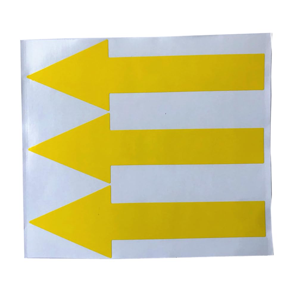 15 Counts (5 Sheets) Yellow Arrow Stickers Labels Directional Arrows Color Coding Arrow Labels Waterproof Adhesive Arrows Stickers Arrow Marking