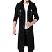 Produktbild FRAUIT Herren Parka Mantel Wintermantel Stehkragen Windjacke Lange Wolle Mäntel Schwarz Trenchcoat Bussinesmantel Männer Winterjacke Arbeitskleidung M-4XL