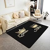 jejeloiu Queen and King Rugs for Living Room Bedroom Crown Pattern Area Rug 3x5...