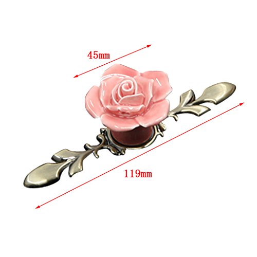 Baoblaze 119mm Armário Armário Cômoda Cômoda Puxador de Cerâmica Rosa Puxador-rosa