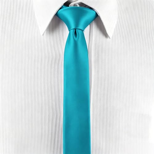 Image of Landisun Black Tie Men Women Solid Skinny Ties Slim Ties Satin Tie
