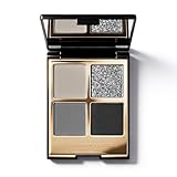 KYDA 4 Colors Smoky Grey Eyeshadow Palette, Dark Grey Black Eyeshadow, Dark Tone Glitter Eyes Shadow, Ultra-fine Lightweight, High Pigment Eyes Glitter Makeup Mini Eyes Palette