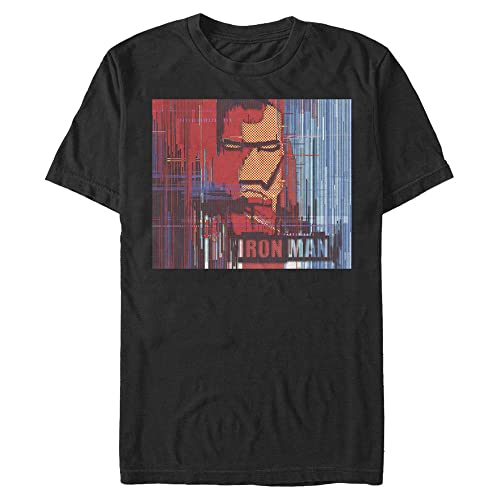 T-shirt Iron Man manches courtes vêtement détente noir 4XL