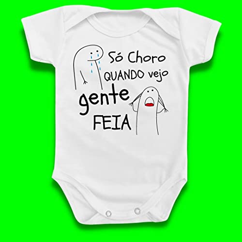 Body Roupa Bebê Frases Meme Flork Gente Feia Bentô Divertido Tamanho:P;Cor:Branco