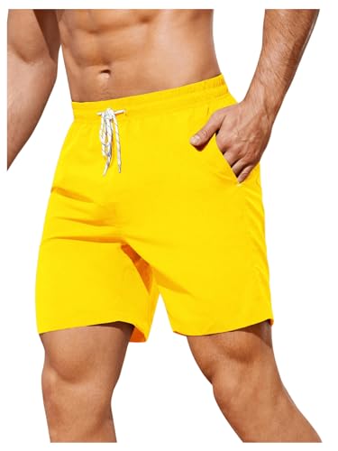 Floerns Men's Swim Shorts Quick Dry Tie Front Bathing Suit Board Shorts