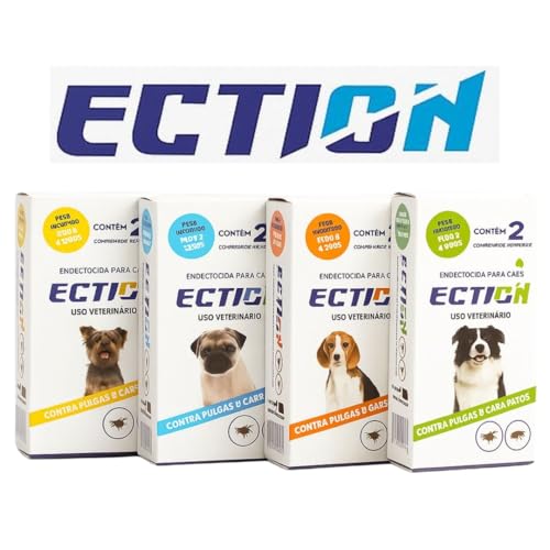Ection Anti Pulgas E Carrapatos 20kg a 40kg - Caixa Com 2 Comprimidos mastigáveis