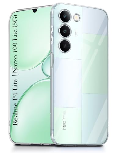 Image of Jkobi Silicone Back Cover Case for Realme P4 Lite 5G | Realme Narzo 100 Lite 5G (Clear Shockproof Case with Camera Protection | Soft and Flexible | Transparent)