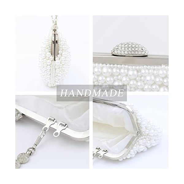 Women Pearl Clutch Pearl Beaded Purse and Clutch Elegant Formal Evening Bag Party Bridal Handbags - Image 4