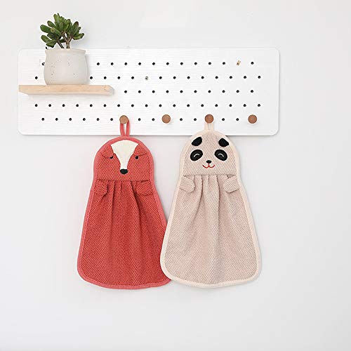 6 Pcs Cute Animals Hand Towels - Absorbent Hanging Kids Hand Towel Lovely Dish Cloth For Kitchen Bathroom, Fast Drying Towel for Kids and Adults