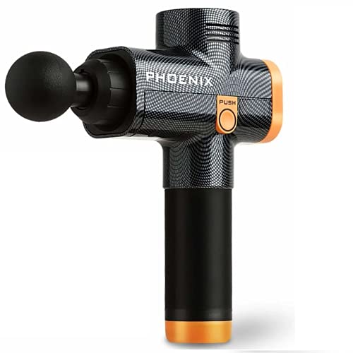 Pistola Massageadora Muscular Phoenix A2 Profissional + Case (Amarelo)