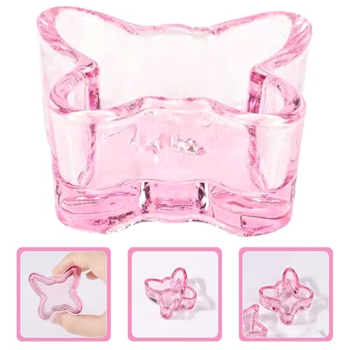 Ipetboom plato para monómero de acrílico en vidrio rosa mariposa miniatura 7