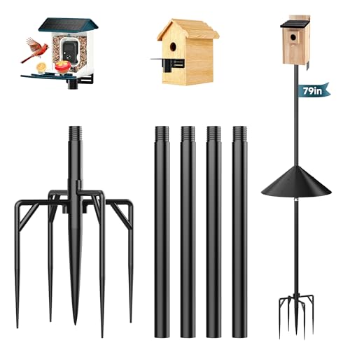 Smart Bird Feeder Pole Stand with Squirrel Baffle