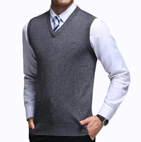 Chaleco de punto casual para la oficina y reuniones de negocios con cuello en V elegante