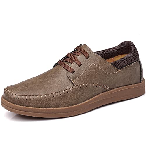 COSIDRAM Mens Casual Shoes Fashion Comfort Walking Shoes Loafers Business Office Work Shoes 12 B/Tan