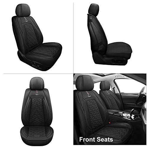 Tapha Executive Leatherette Car Seat Cover & Cushion Set, Breathable And Water-Resistant, Universal Fit For Car Suv & Truck (Front Seats Only, Black) (Tap-01-A1) #TOP1