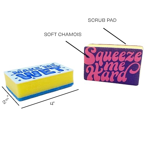 Image of The Unemployed Philosophers Guild Make Me Wet Dirty Mind Scrub Sponges, Set of 2, Assorted Styles
