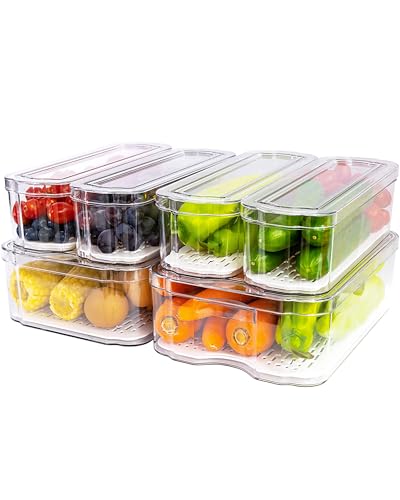SMRCAD Clear Refrigerator Organizer Bins (6 Pack)