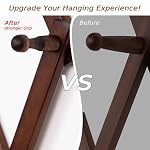 Hat Rack for Wall, Expandable Wall Hat Holder with 16 Hooks, 16 inch Wooden Wall Hook for Baseball Caps,Cowboy, Bag,Hoodie(Brown) - Image 3