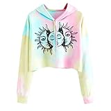 Bestyyo Damen Hoodie Bedrucktes Batik-Sweatshirt Langarm Pullover Tops Bluse 7430 Schlupfkasack/Kasack ärmellos asymetrisch Alltag s-3xl Karierte karohemd Boyfriend