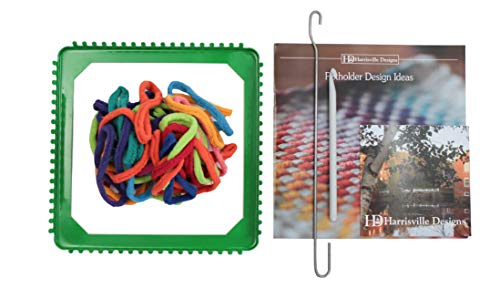 Harrisville Designs F550-AZ Friendly Loom 7 Inch Potholder Kit Green Metal Loom And Bright Rainbow Color Cotton Loops thumb #1