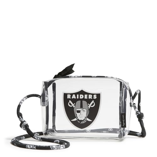 Vera Bradley NFL Clear Crossbody Bag, Silver/Black Bandana with Las Vegas Raiders