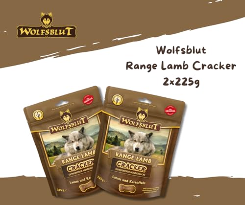 Wolfsblut Range Lamb Cracker – Hundesnack - 2×225 g Bundle - Getreidefrei & zuckerfrei - Single-Protein durch Lamm -Schonend gebacken, Ideal für Sensible Hunde & als Belohnung