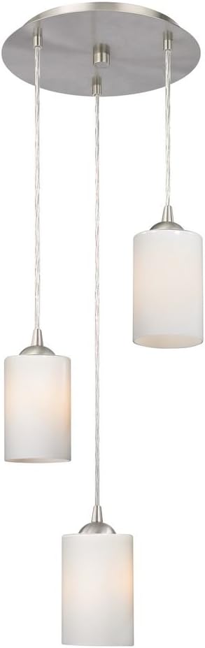 Design Classics Modern Multi-Light Pendant Light with White Glass and 3-Lights