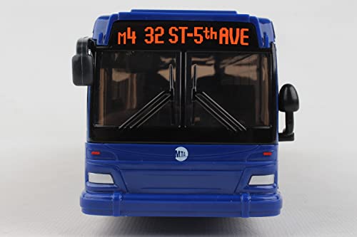 Daron Mta 11 Inch Single Bus In New Blue Livery Friction Rolling #TOP1