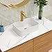 Lordear 19"x15" Bathroom Sink Modern Rectangle Above White Porcelain Ceramic Vessel Vanity Sink Art Basin