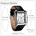 Avaner Men's Leather Wrist Watches: Classic Square Vintage Retro Roman Numeral Analog Quartz Leather Strap Watch