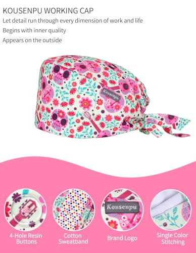 Image of Kousenpu Scrub Caps for Men, Adjustable Surgical Cap, Breathable Medical Hat for Doctors, Nurses & Healthcare Professionals