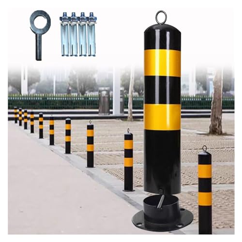 Aioneer Safety Bollards Parking Bollards Steel Traffic Barrier,Driveway Barrier Traffic Barricade Metal Iron Safety Bollard Post,20In Tall Reflective Parking Post With Hangi-1 Piece