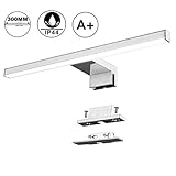 【Luz de espejo ultra delgado de 14mm,longitud de 300mm blanca neutra 4000K 230V Lámpara de Espejo Baño LED】No requiere transformador, lámparas de espejo de baño Azhien directamente a 220-240V, no regulable, sin parpadeo. Alto CRI 82Ra. Con una luz suave y brillante Es suficiente para ayudarte con el maquillaje diario, el afeitado y el lavado. Longitud de la lámpara de espejo: 30 cm