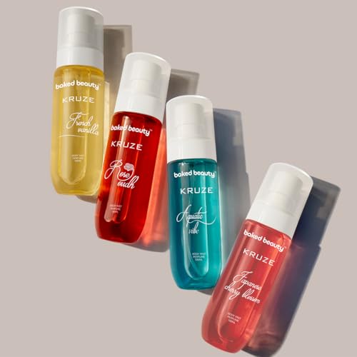 Image of BAKED BEAUTY Kruze Japanese Cherry Blossom Perfume Body Mist | Refreshing Long Lasting Tropical Fragrance|Double Duty Mist For Hair & Body| Travel-Friendly Perfume Body Spray for Women- 100ml