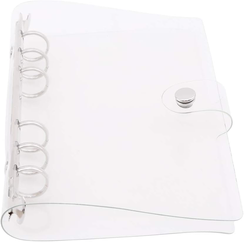Kingus A5 A6 PVC Transparent 6 Hole Loose-Leaf Hand Book Shell Notebook Cover Refillable Protector School Office Gift, [A5] 6-Hole Transparent