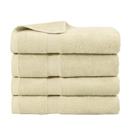 LINENOVA 4 Pack Bath Towels Set 68x132cm, 100% Combed Cotton Premium Towels for Bathroom, 550GSM Softness Quick Dry and Absorbent Adult Towels for Daily Use, Linen