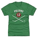 500 LEVEL Marcus Foligno T-Shirt (Premium Men's T-Shirt, X-Large, Heather Kelly Green) - Marcus Foligno Minnesota Sticks WHT