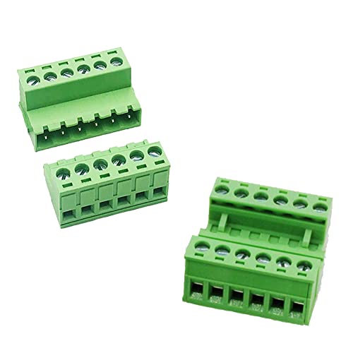 Jienk 5Pcs 6-Pin 300V 10A 5.08Mm Pitch Pcb Mount Screw Terminal Block Connector For 28-12Awg Cable #TOP2