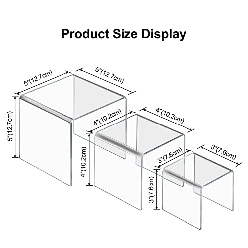 Boxalls 2 Set Acryl Display Risers, Klare Produktstände für Sammlungen, Schmuck Display Riser Regal Showcase für Cupcake Candy Dessert Tischdekorationen