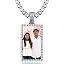 0255 Silver rectangle pendant with tennis chain]