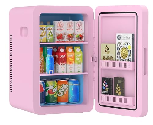 Image of advwin 22L Mini Fridge for Bedroom, 30 Cans Portable Cooler & Warmer Compact Refrigerators with AC /DC Power for Skin Care, Beverage, Cosmetics, Food, Drinks, Office Desk Dorm Room