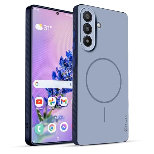 Image of KARWAN Slim Shockproof Back Case Cover Compatible with Samsung Galaxy S24FE,Dual Layer Armor Protection with Matt Finish, Heavy Duty Cover with Magnetic MagEase Wireless Charging (Blue)